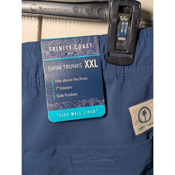 Trinity Coast XXL Mens Blue Swim Trunks With Mesh Lining and Side Pockets - Picture 4 of 5